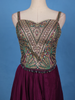 Violet Floral Embroidered Satin Skirt Top