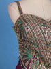 Violet Floral Embroidered Satin Skirt Top