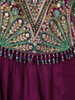 Violet Floral Embroidered Satin Skirt Top