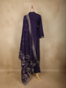 Violet Floral Embroidered Silk Straight Suit with Silver Butta Dupatta