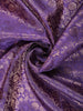 Violet Floral Woven Design Pure Kanchipuram Silk Saree with Contrast Border