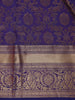 Violet Paisley Butta Design Kanchipuram Silk Saree