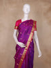 Violet Paisley Woven Kanchipuram Silk Saree with Zari Border