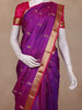 Violet Paisley Woven Kanchipuram Silk Saree with Zari Border