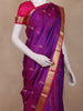 Violet Paisley Woven Kanchipuram Silk Saree with Zari Border