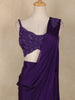 Violet Sequins Embellished Design Georgette Ready To Wear Saree with Designer Blouse