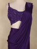 Violet Sequins Embellished Design Georgette Ready To Wear Saree with Designer Blouse
