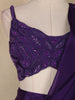 Violet Sequins Embellished Design Georgette Ready To Wear Saree with Designer Blouse