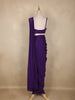 Violet Sequins Embellished Design Georgette Ready To Wear Saree with Designer Blouse