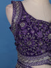 Violet Floral Embroidery Georgette Lehenga - Diadem