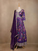 Violet Floral Printed Crepe Gown - Diadem