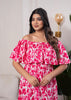 Pink and White Tie-Dye Print Cotton Kurti Top