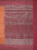 Warm Burnt Copper Orange Floral Printed Design Semi Tussar Saree with Contrast Border