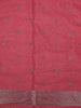 Warm Burnt Copper Orange Floral Printed Design Semi Tussar Saree with Contrast Border
