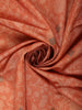 Warm Burnt Copper Orange Floral Printed Design Semi Tussar Saree with Contrast Border