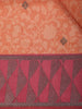 Warm Burnt Copper Orange Floral Printed Design Semi Tussar Saree with Contrast Border