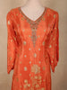 Warm Burnt Coral Orange Floral Zari Embroidered Design Crepe Silk Salwar Suit with Dupatta