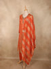Warm Burnt Coral Orange Floral Zari Embroidered Design Crepe Silk Salwar Suit with Dupatta