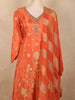 Warm Burnt Coral Orange Floral Zari Embroidered Design Crepe Silk Salwar Suit with Dupatta