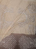 Warm Champagne Beige Heavy Sequins Embroidered Design Net Party Wear Saree with Designer Border