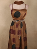 Warm Coffee Brown Geometric Printed Design Crepe Palazzo Suit with Dupatta
