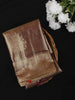Warm Coffee Brown Floral Zari Woven Design Tissue Silk Fancy Saree with Zari Border