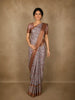 Warm Copper Brown Floral Printed Des Semi Tussar Saree