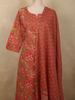 Warm Coral Orange Floral Printed Design Cotton Salwar Suit with Dupatta