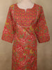 Warm Coral Orange Floral Printed Design Cotton Salwar Suit with Dupatta