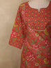 Warm Coral Orange Floral Printed Design Cotton Salwar Suit with Dupatta