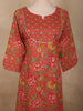 Warm Coral Red Floral Printed Design Cotton Salwar Suit with Dupatta