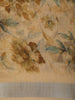 Warm Honey Mustard Yellow Floral Printed Design Linen Cotton Casual Wear Saree