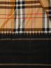 Warm Mustard Beige Checked Woven Design Pure Kanchipuram Silk Saree with Contrast Border
