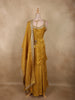 Warm Mustard Gold Butta Zari Woven Design Banarasi Silk Palazzo Suit with Dupatta