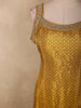 Warm Mustard Gold Butta Zari Woven Design Banarasi Silk Palazzo Suit with Dupatta