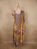 Warm Mustard Gold Floral Printed Design Crepe Palazzo Suit with Dupatta