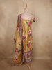 Warm Mustard Gold Floral Printed Design Crepe Palazzo Suit with Dupatta