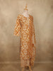 Warm Mustard Yellow Abstract Printed Design Cotton Straight Cut Salwar Suit with Dupatta