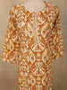 Warm Mustard Yellow Abstract Printed Design Cotton Straight Cut Salwar Suit with Dupatta
