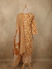 Warm Mustard Yellow Abstract Printed Design Cotton Straight Cut Salwar Suit with Dupatta