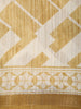 Warm Mustard Yellow Abstract Printed Design Mixed Cotton Saree