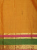 Warm Mustard Yellow Butta Woven Design Kanchipuram Silk Saree with Contrast Zari Border