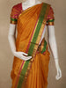 Warm Mustard Yellow Butta Woven Design Kanchipuram Silk Saree with Contrast Zari Border