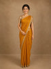 Warm Mustard Yellow Butta Zari Woven Design Pure Banarasi Silk Saree with Scalloped Border