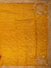Warm Mustard Yellow Butta Zari Woven Design Pure Banarasi Silk Saree with Scalloped Border