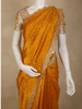 Warm Mustard Yellow Butta Zari Woven Design Pure Banarasi Silk Saree with Scalloped Border