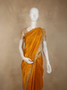 Warm Mustard Yellow Butta Zari Woven Design Pure Banarasi Silk Saree with Scalloped Border