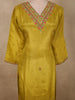 Warm Mustard Yellow Floral Beads Embroidered Design Tissue Silk Salwar Suit