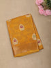 Warm Mustard Yellow Floral Butta Zari Woven Design Semi Silk Saree with Ornamental Border