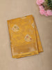 Warm Mustard Yellow Floral Butta Zari Woven Design Semi Silk Saree with Ornamental Border